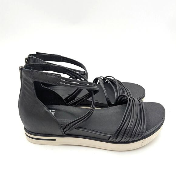 Eileen Fisher Shae Strappy Sandal Back Zip Women's Black Size US9 EU39.5 - Picture 3 of 13